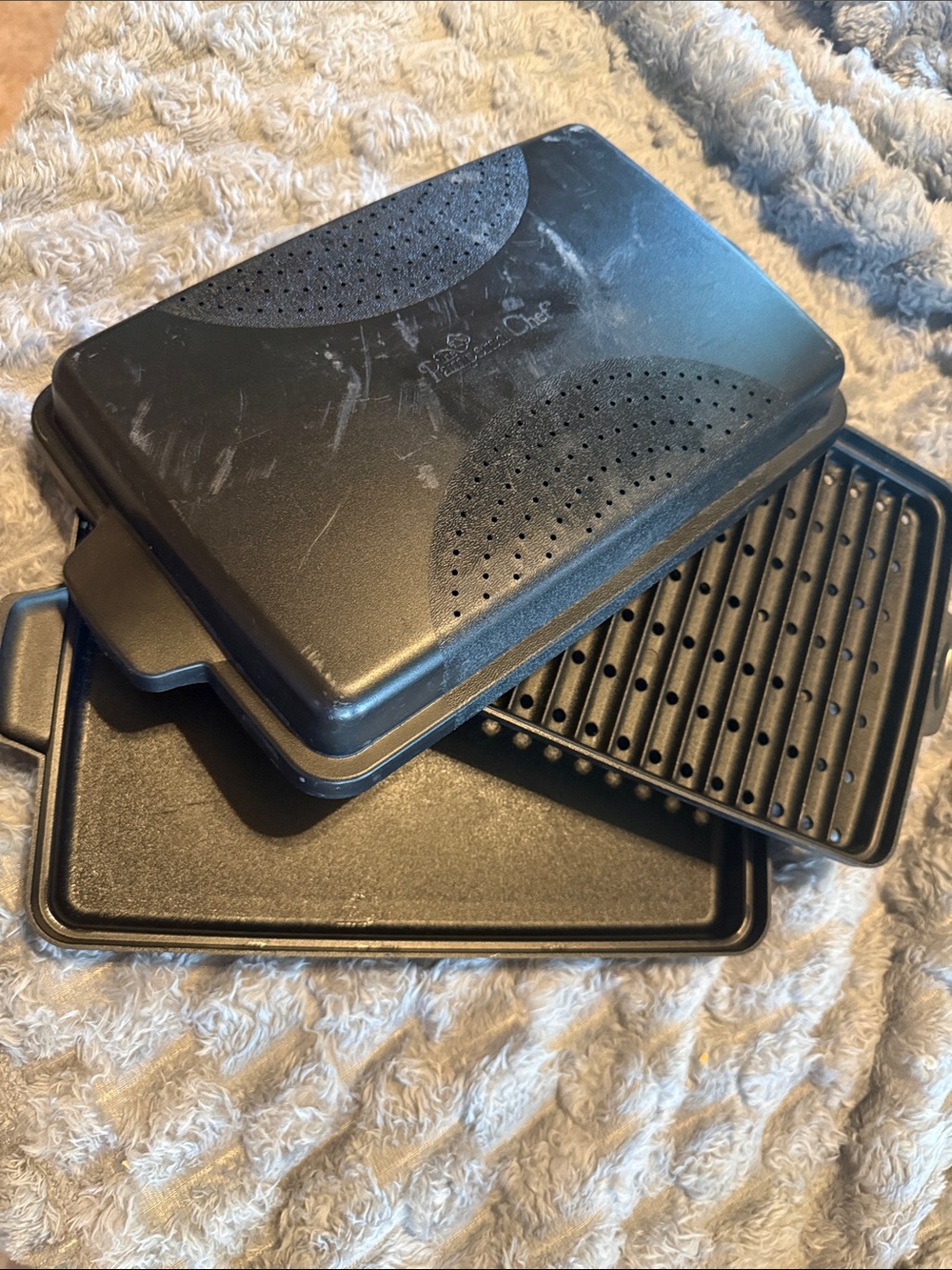 Pampered Chef Black Multi-Plate Grill and Sandwich Press -